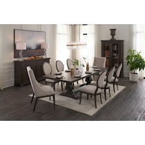 asheville dining dark brown  pc dining room   
