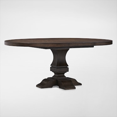 Asheville Round Extendable Dining Table with 6 Splat-Back Side Chairs