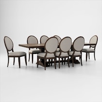 asheville dining dark brown  pc dining room   