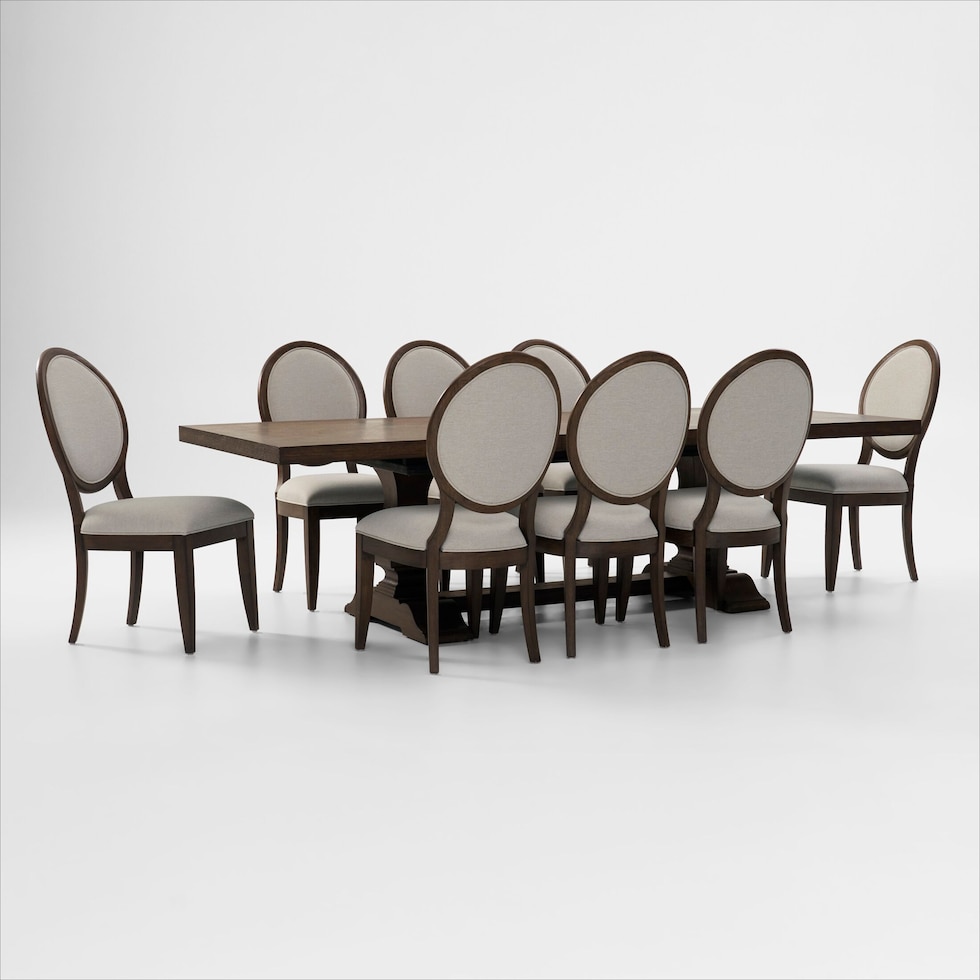 asheville dining dark brown  pc dining room   