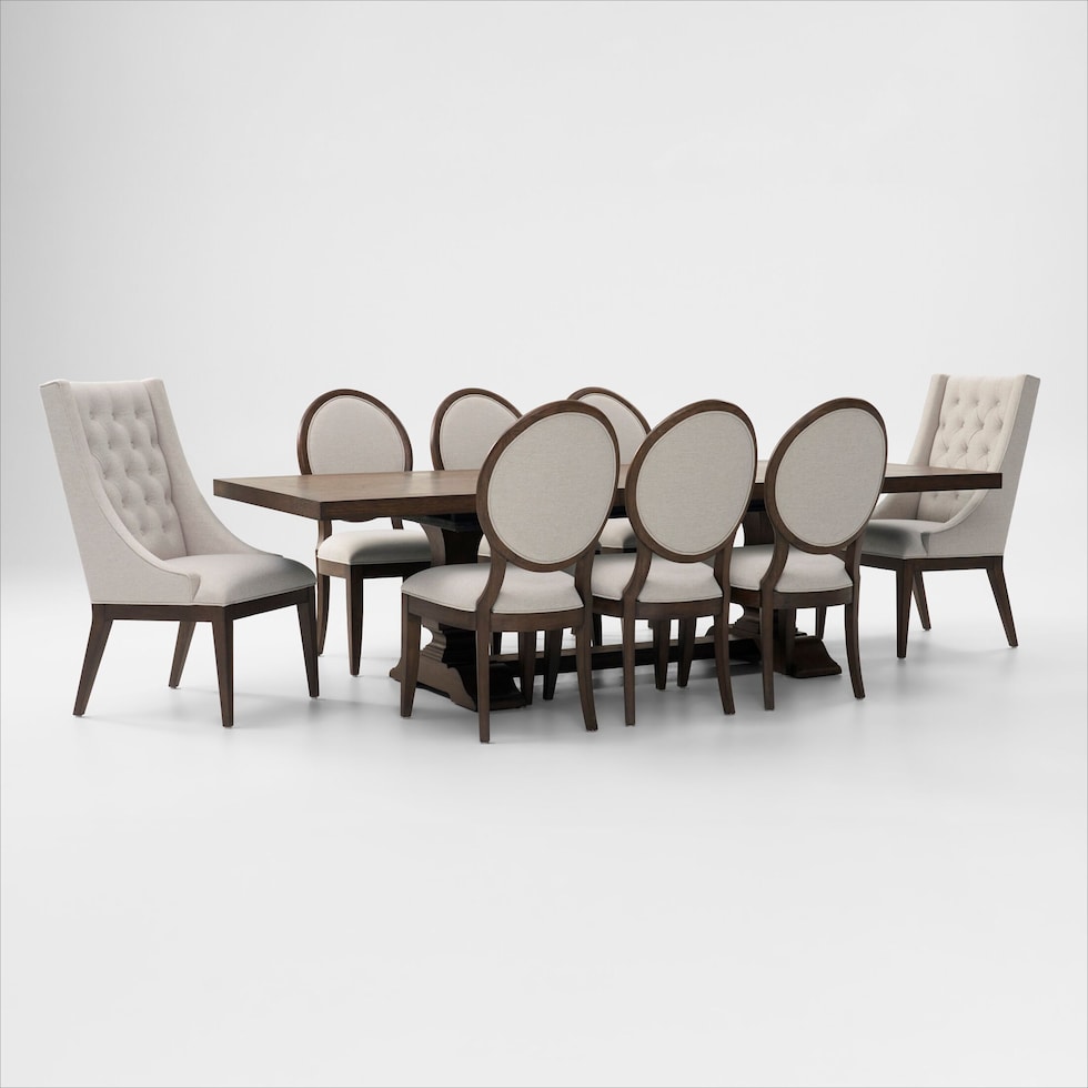 asheville dining dark brown  pc dining room   