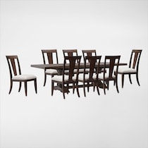asheville dining dark brown  pc dining room web   