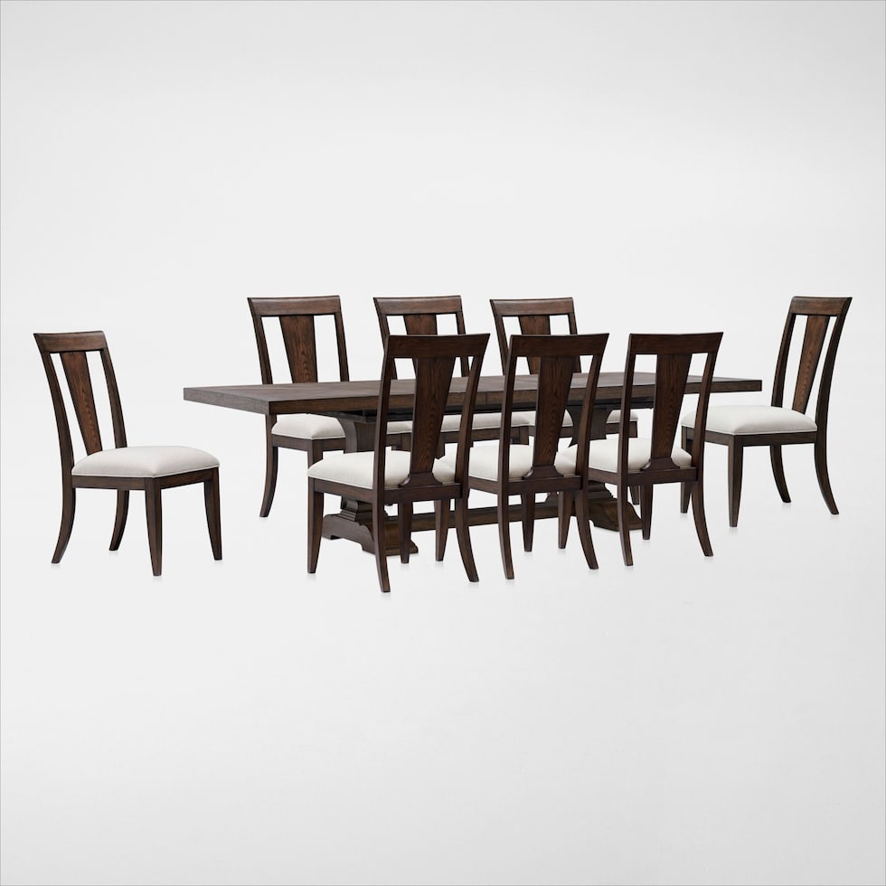 asheville dining dark brown  pc dining room web   