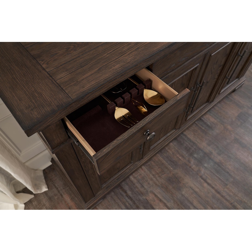 asheville dining dark brown buffet   