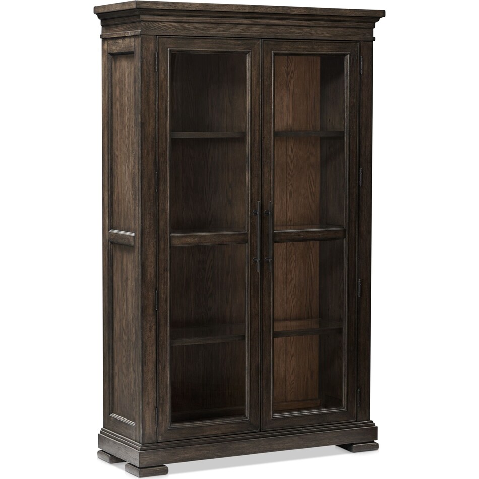asheville dining dark brown curio   