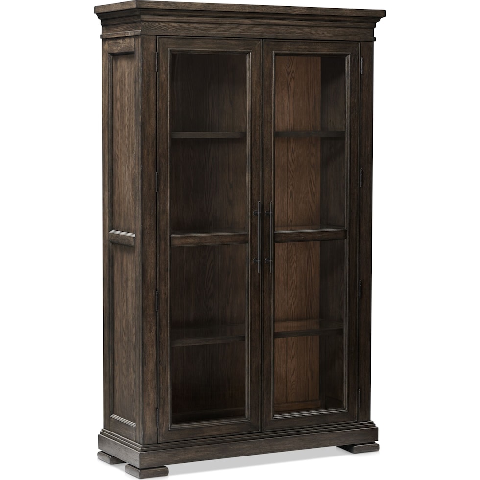 asheville dining dark brown curio   