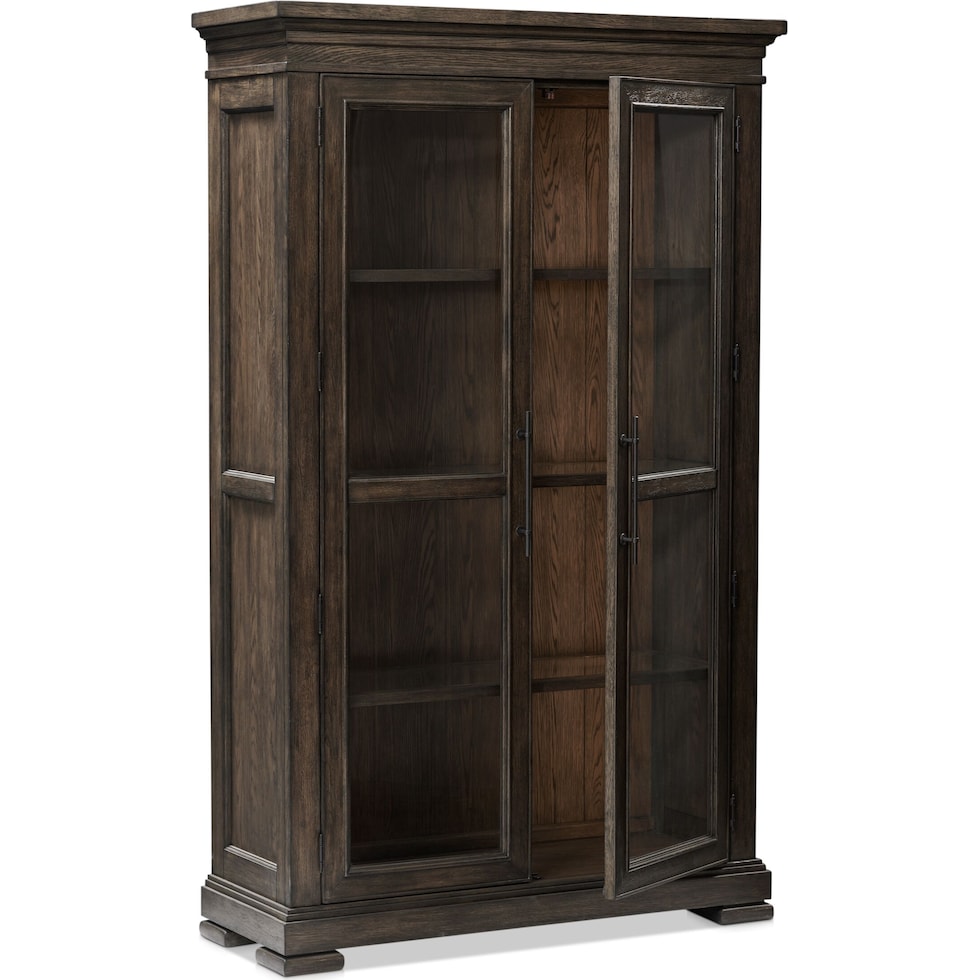 asheville dining dark brown curio   