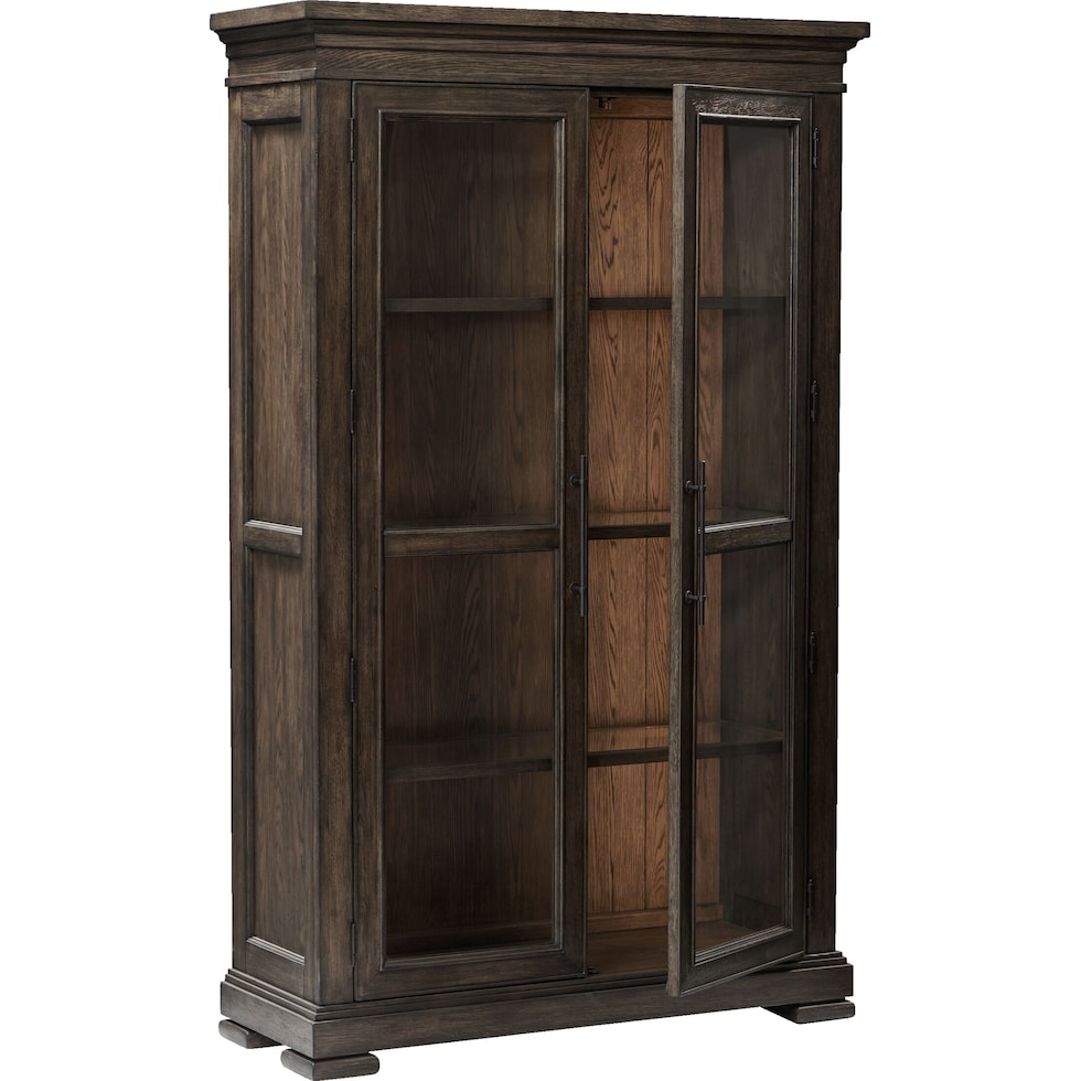 asheville dining dark brown curio   