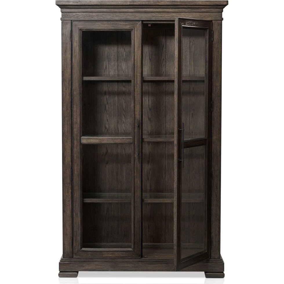 asheville dining dark brown curio   