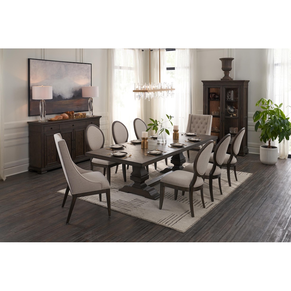 asheville dining dark brown dining table   
