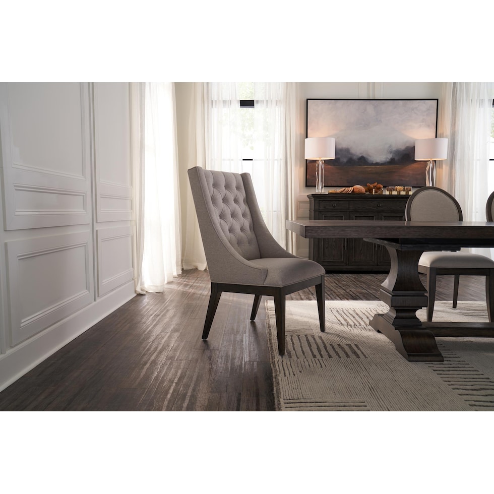 asheville dining dark brown host chair   