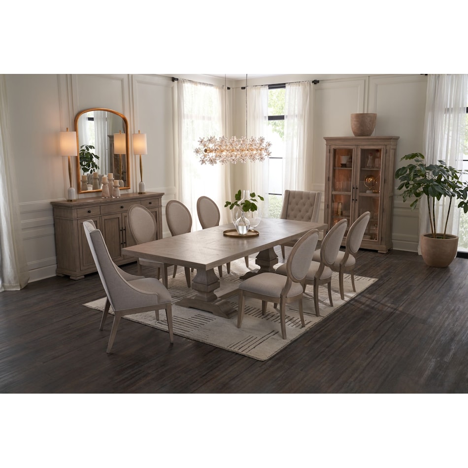 asheville dining light brown  pc dining room   