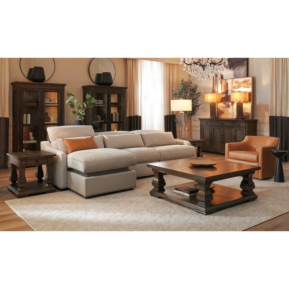 asheville tables dark brown coffee table   