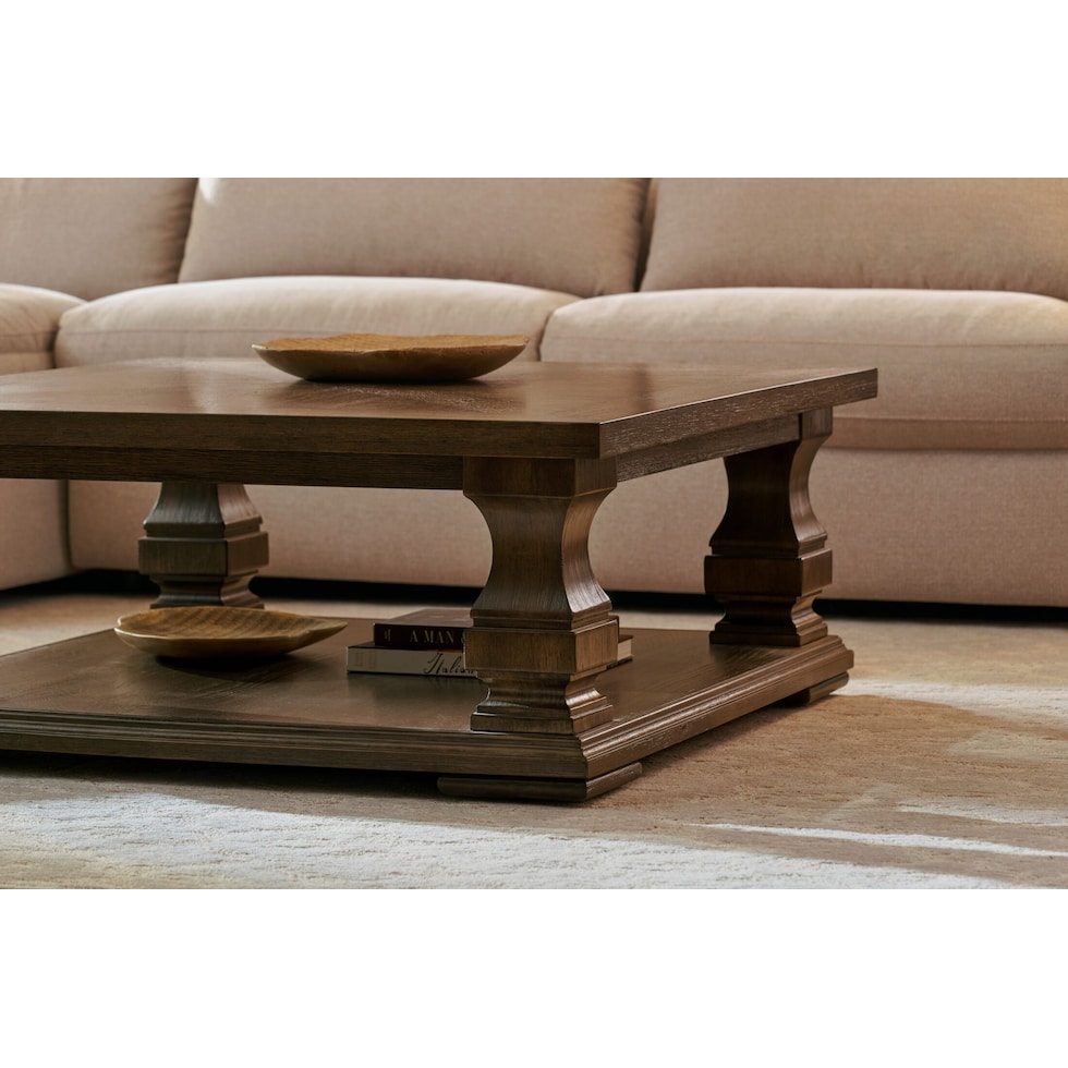 asheville tables dark brown coffee table   