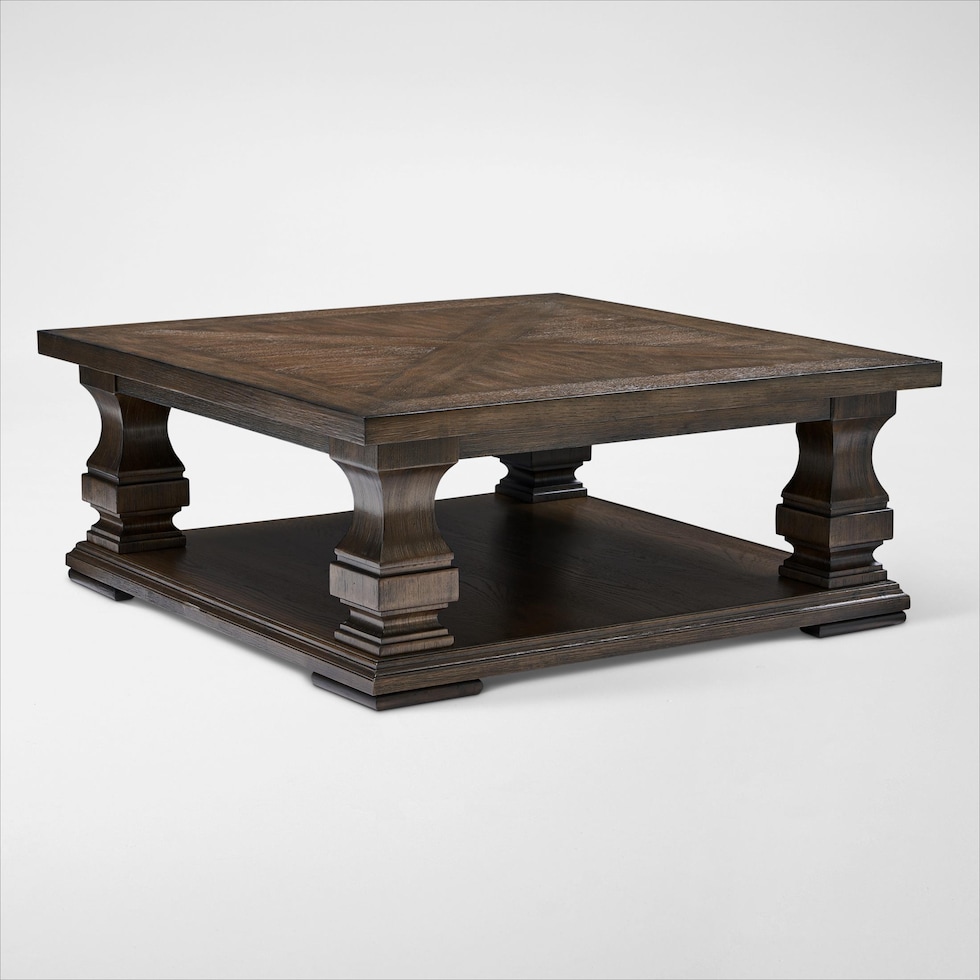 asheville tables dark brown coffee table   
