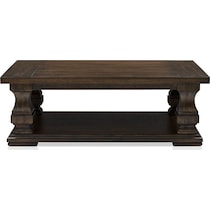 asheville tables dark brown coffee table   