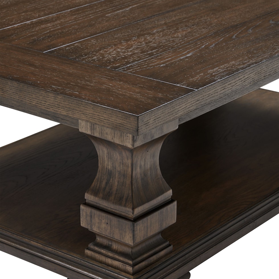 asheville tables dark brown coffee table   