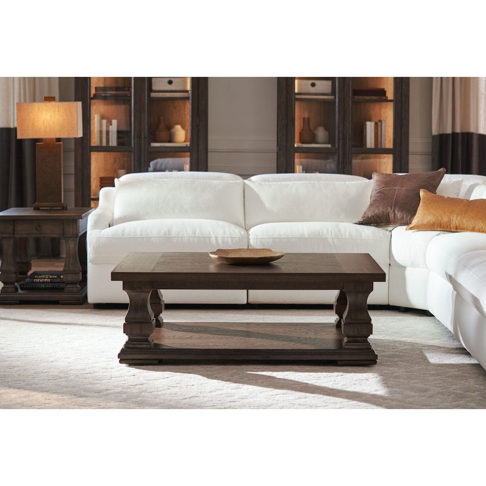 asheville tables dark brown coffee table   