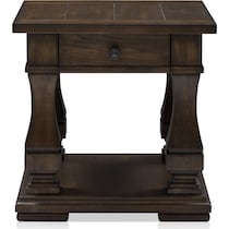 asheville tables dark brown end table   