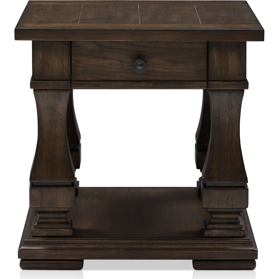 asheville tables dark brown end table   