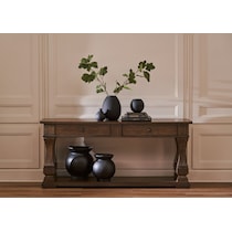 asheville tables dark brown sofa table   