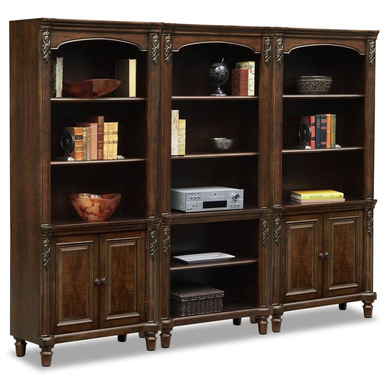 Ashland Wall Bookcase with 2 Value City Furniture