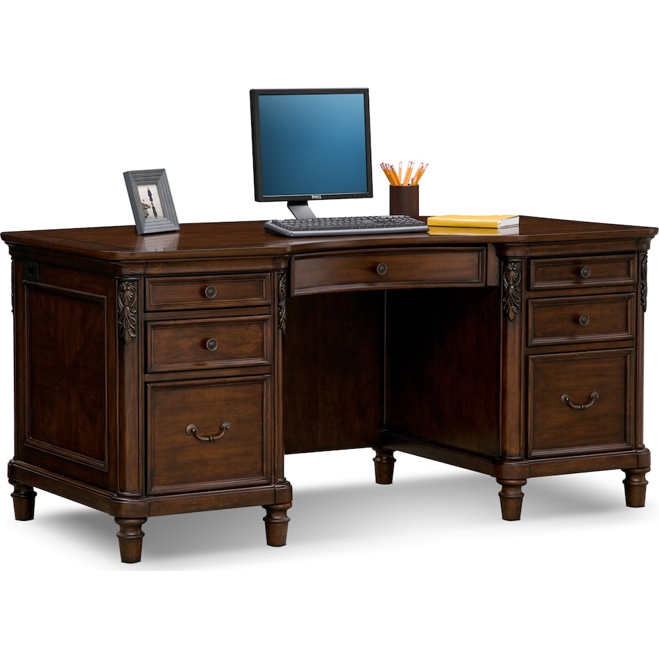 ashland dark brown executive desk   