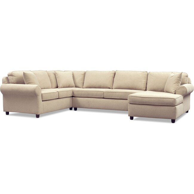 Living Room Furniture - Ashton 3-Piece Sectional with Chaise