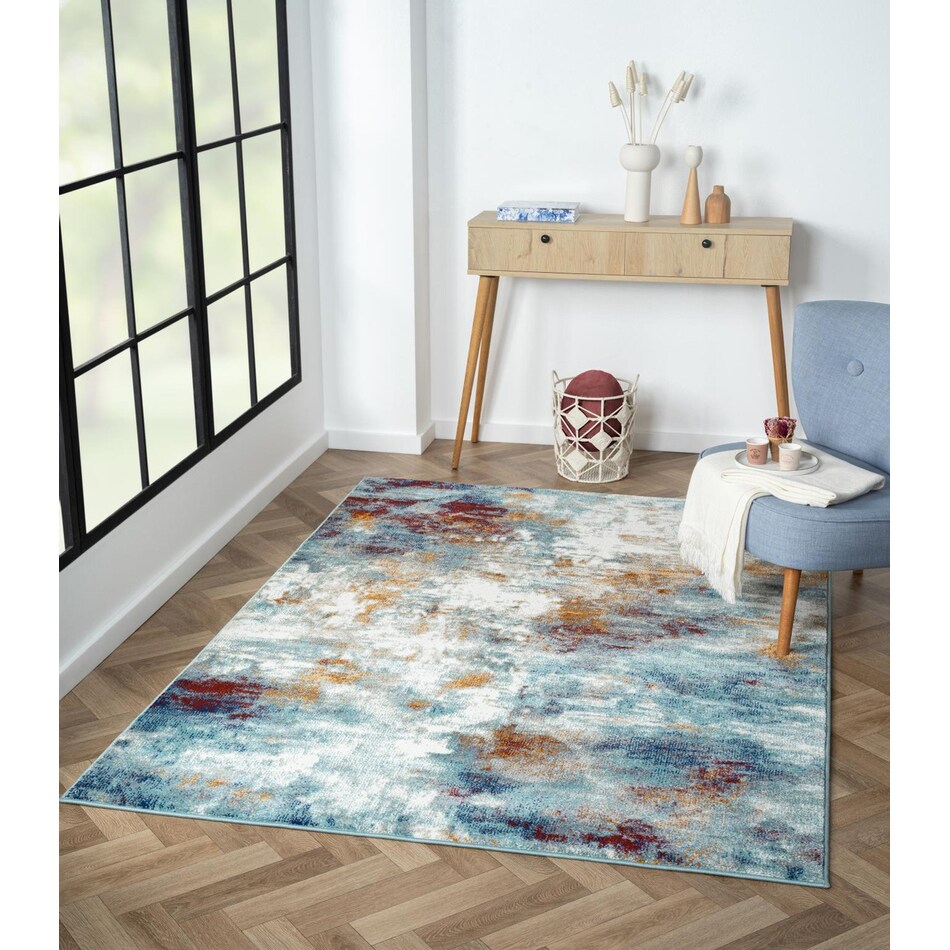 Atarah 8' x 11' Area Rug Blue/Orange Value City Furniture