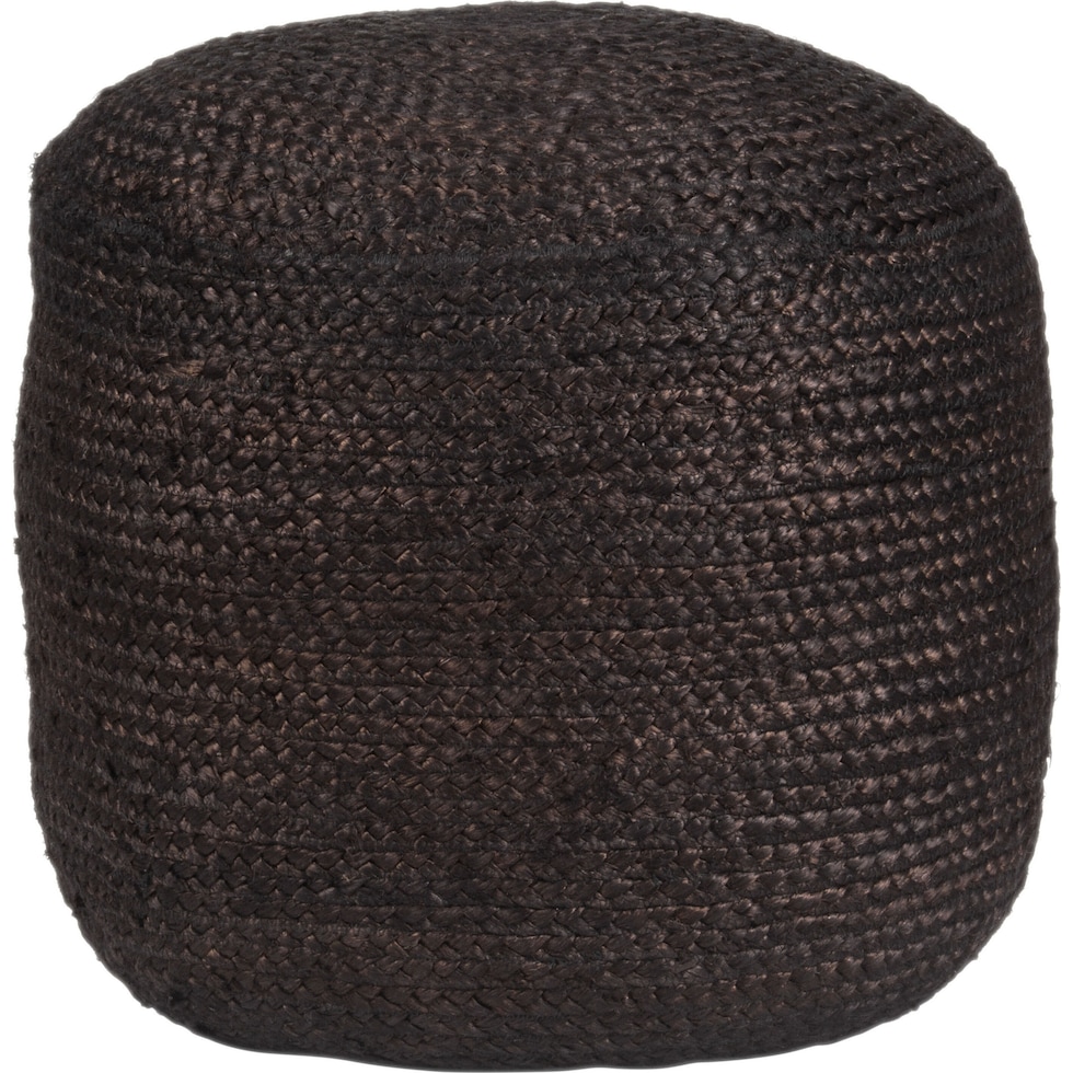 atherton black ottoman   