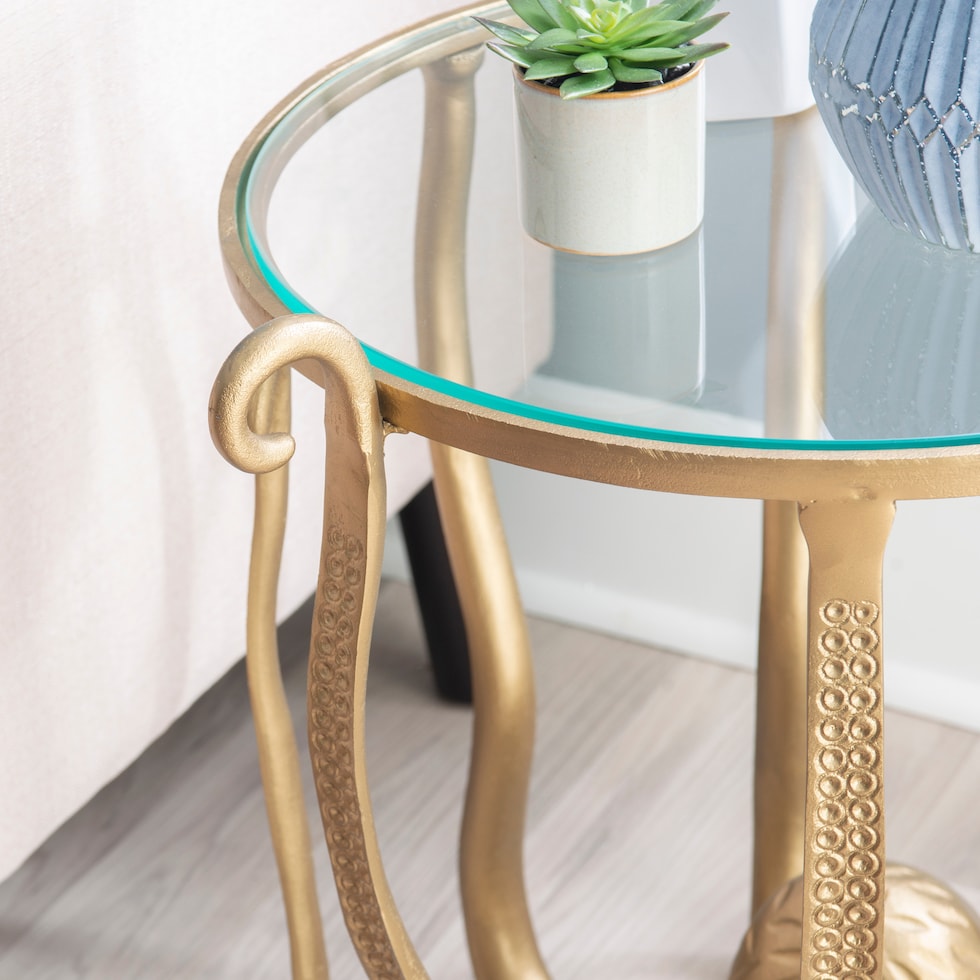 atlantica gold end table   