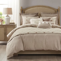 aubrey light brown queen bedding set   