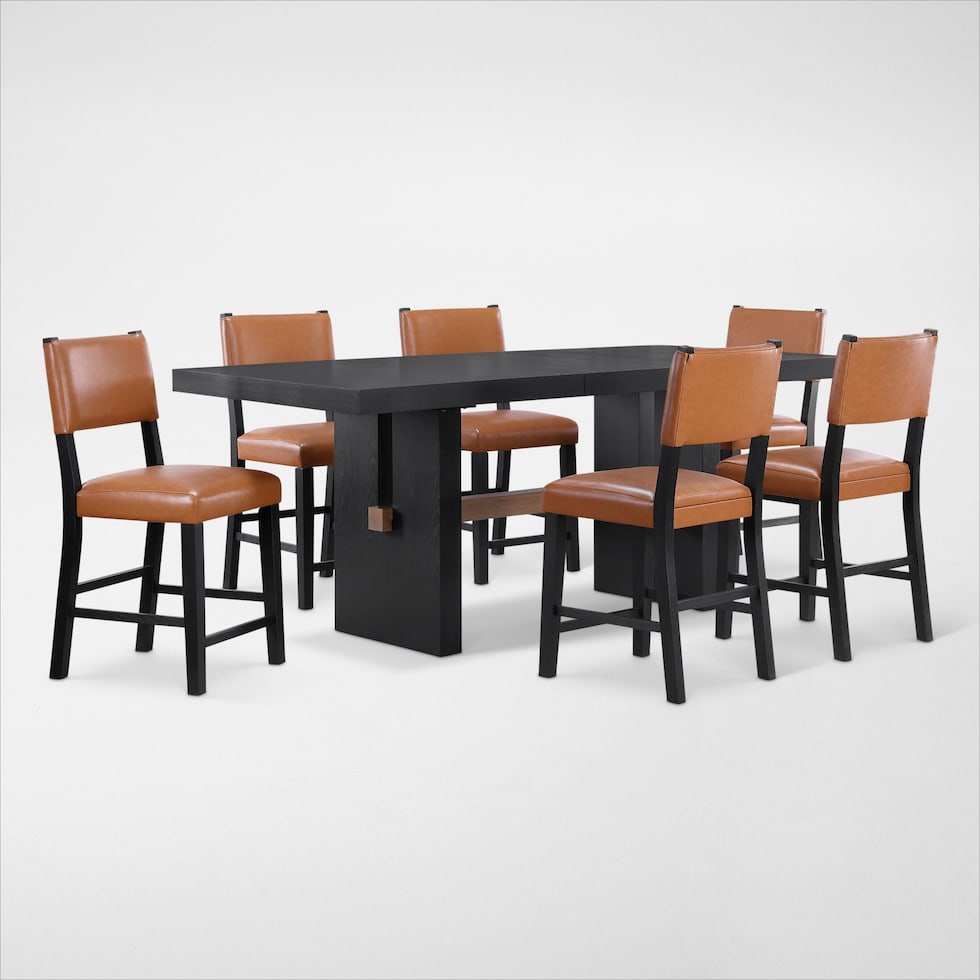 auburn dining black  pc counter height dining room   