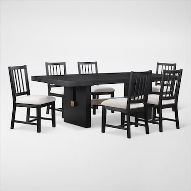 Auburn Dining Table and 6 Spindle-Back Dining Chairs