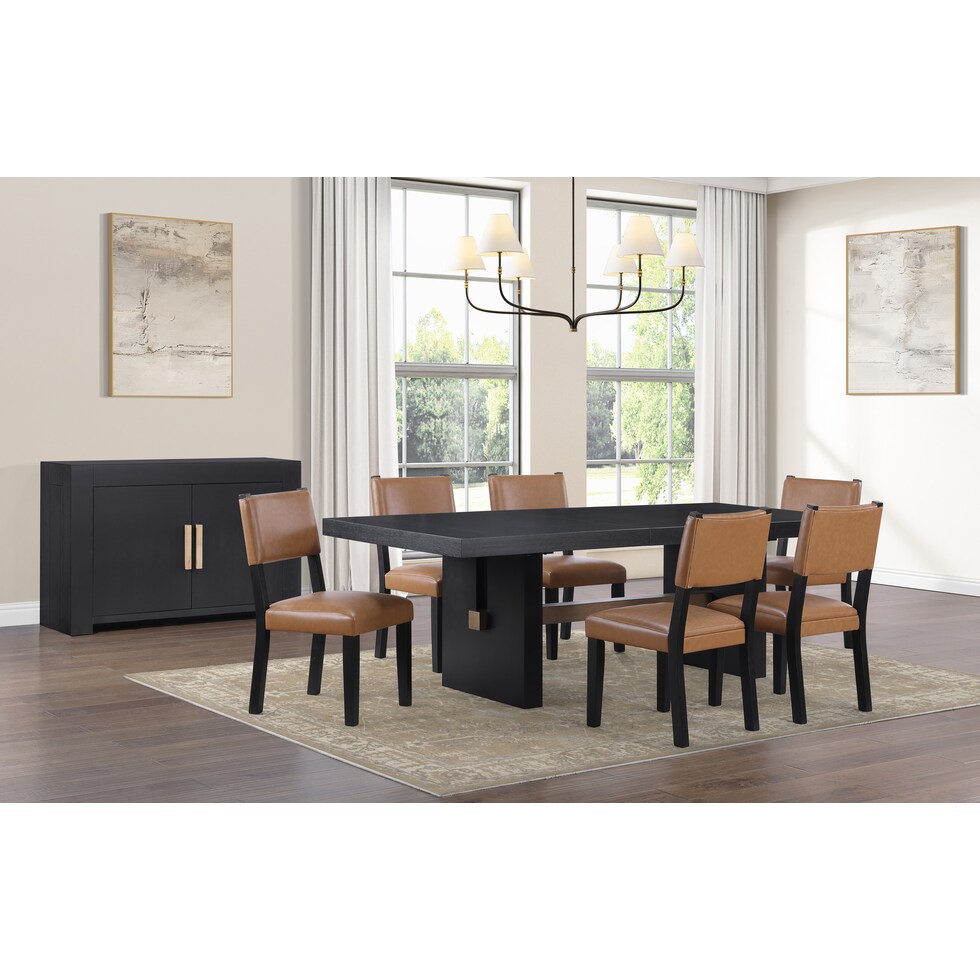 auburn dining black  pc dining room   
