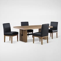 auburn dining black natural legs  pc dining room   