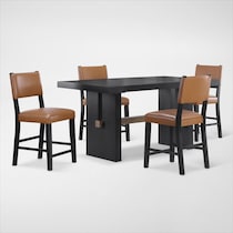 auburn dining light brown black legs  pc counter height dining room   