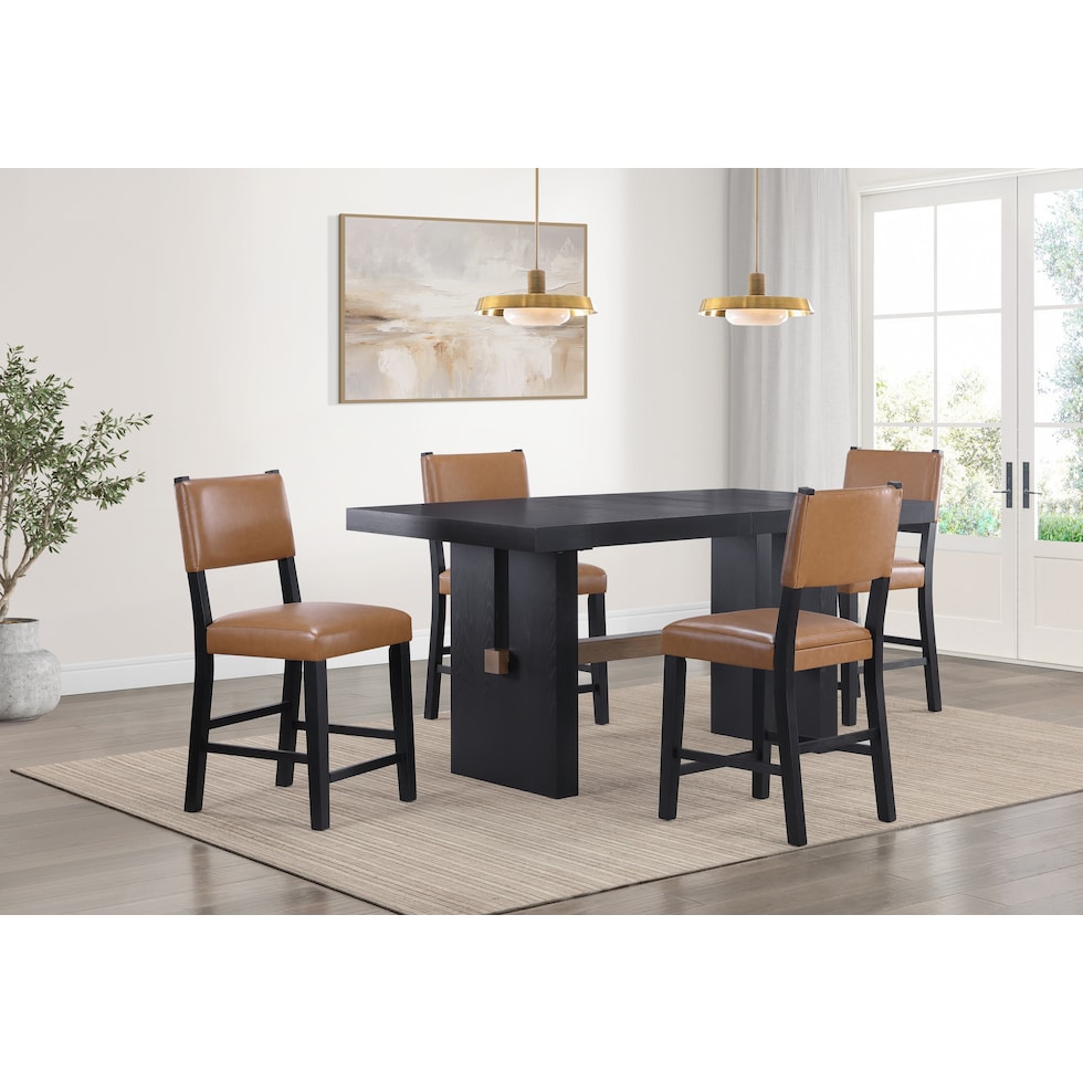 auburn dining light brown black legs  pc counter height dining room   