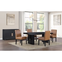 auburn dining light brown black legs host chair   