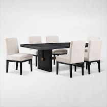 auburn dining white black legs  pc dining room   