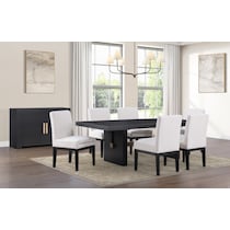 auburn dining white black legs  pc dining room   
