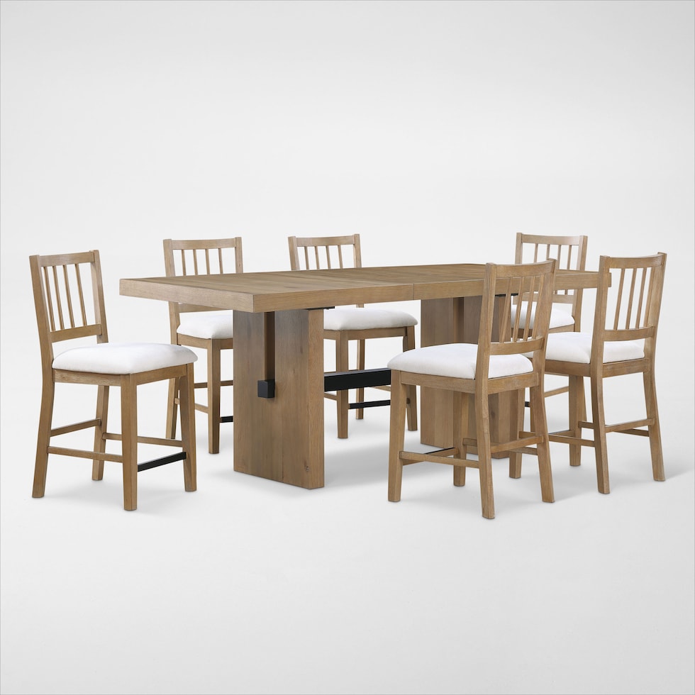 auburn dining white natural legs  pc counter height dining room   