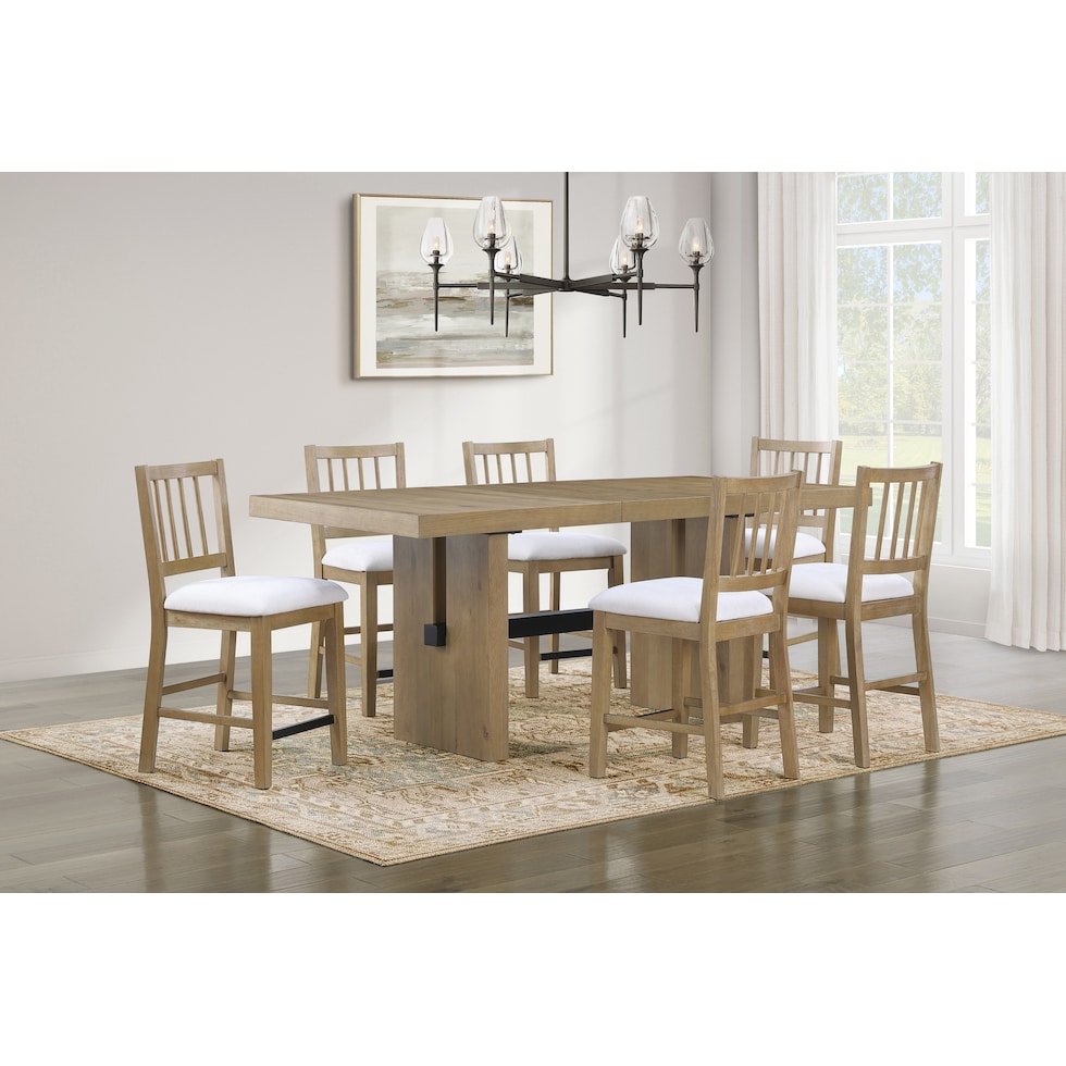 auburn dining white natural legs  pc counter height dining room   