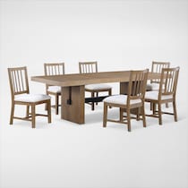 auburn dining white natural legs  pc dining room   
