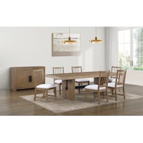 auburn dining white natural legs  pc dining room   