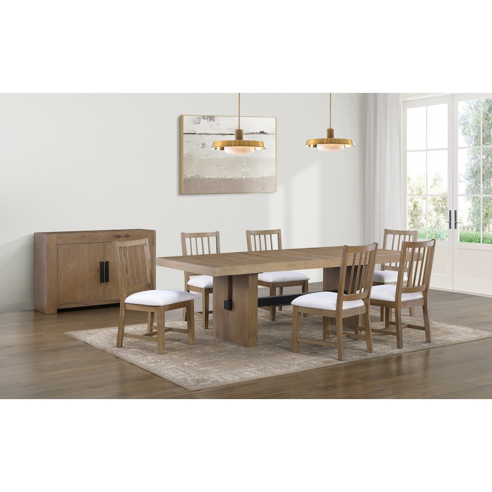 auburn dining white natural legs  pc dining room   