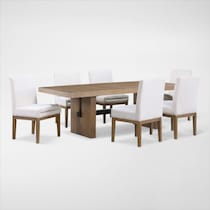 auburn dining white natural legs  pc dining room   