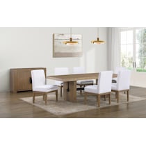 auburn dining white natural legs  pc dining room   