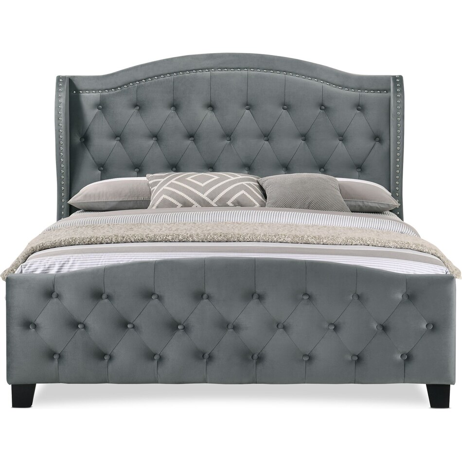 audrey gray king upholstered bed   