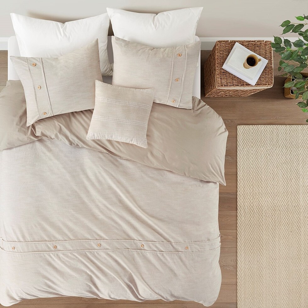 augusta light brown king california king bedding set   